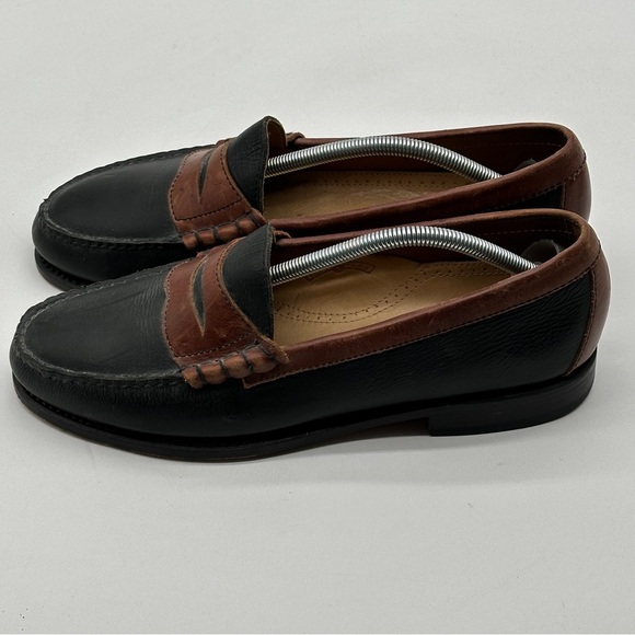 Bostonian Black/Brown‎ Pebble Grain Penny Loafers  Mens 10.5 D main image 10